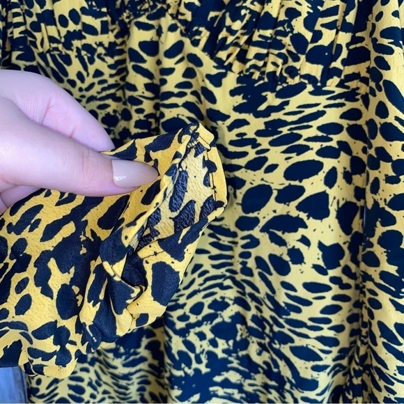 NWT Topshop Leopard Yellow & Black Dress - Picture 5 of 9